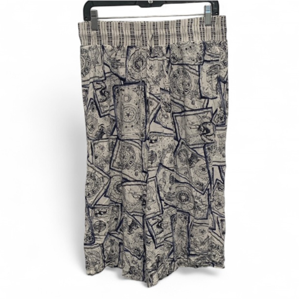 Refinery 29 Zodiac Print Cropped Wide Leg Pants Size Medium